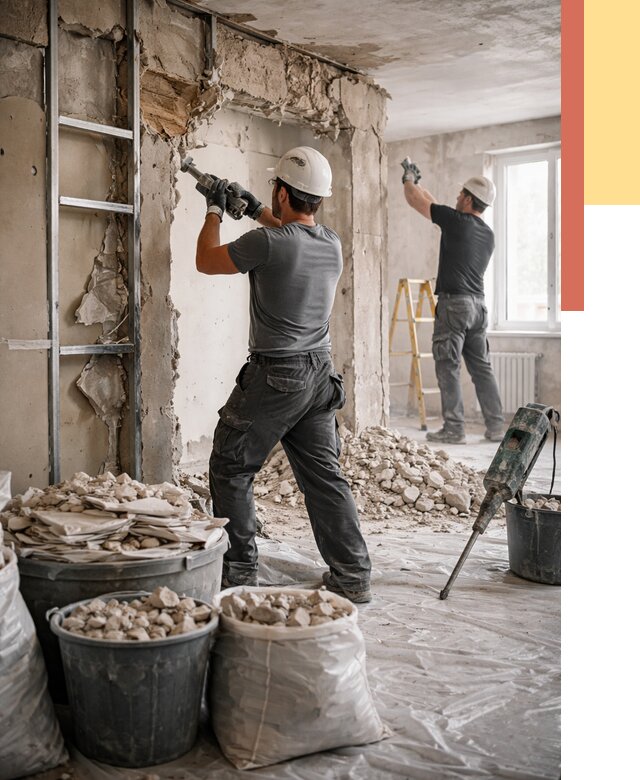 Демонтажные работы в Кореновске от 2798 руб. — услуги и цена под ключ | ОТДЕЛОЧНИК-Кнв