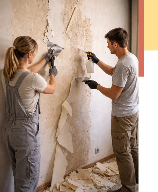 Снятие старых обоев в Кореновске от 5441 руб. под ключ недорого | ОТДЕЛОЧНИК-Кнв