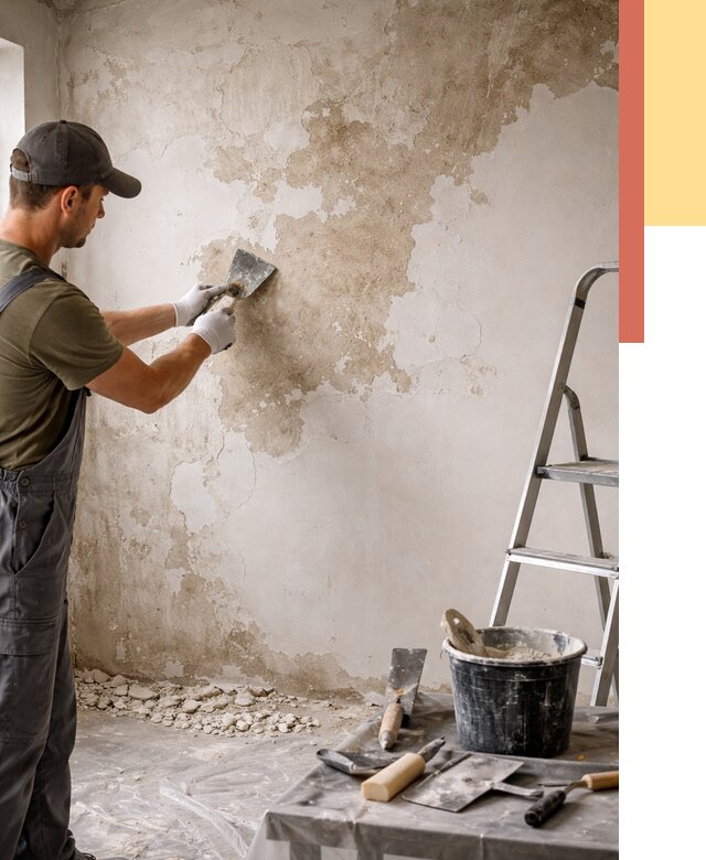 Снятие старой шпаклевки в Кореновске от 1917 руб. — быстро и недорого | ОТДЕЛОЧНИК-Кнв