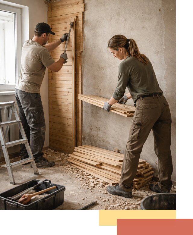 Демонтаж вагонки со стен в Кореновске — профессиональный демонтаж