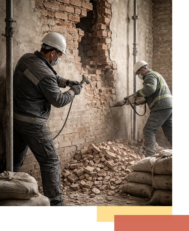 Демонтаж кирпичных стен в Кореновске быстро и безопасно