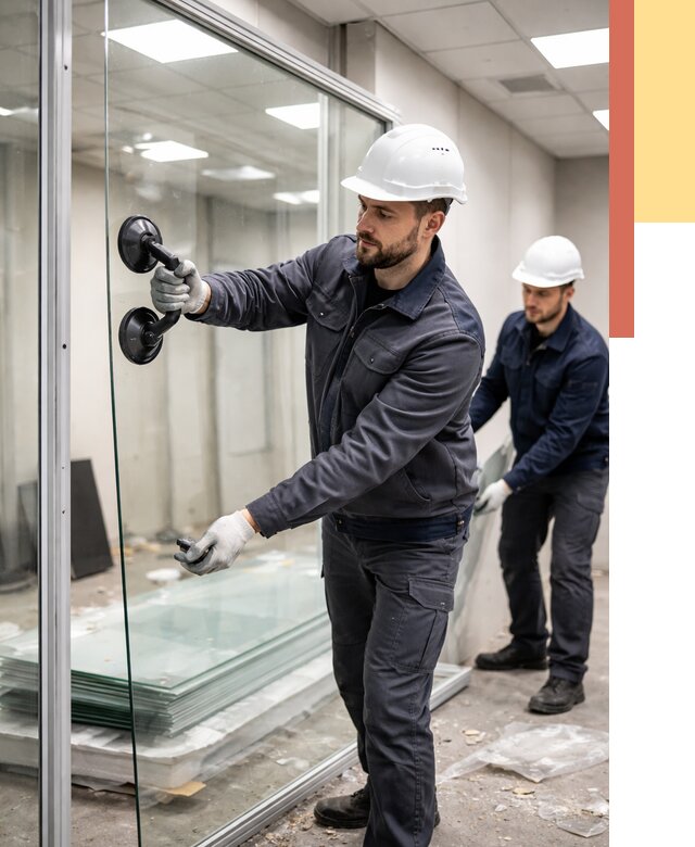 Демонтаж стеклянных перегородок в Кореновске от 3316 руб. — быстро и недорого | ОТДЕЛОЧНИК-Кнв