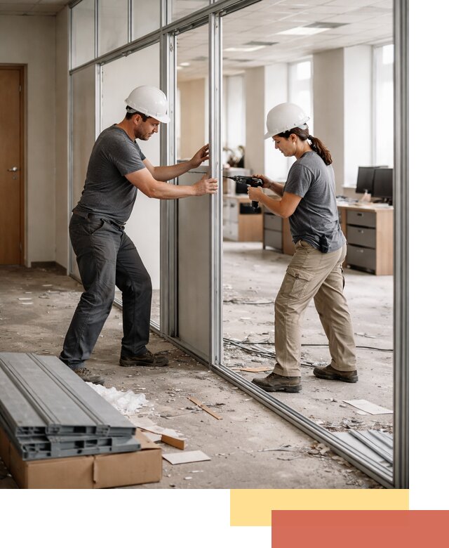 Демонтаж алюминиевых перегородок в Кореновске быстро и аккуратно