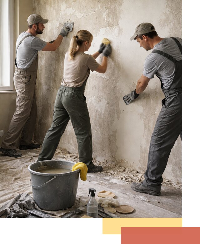 Очистка стен от клея и грунтовки в Кореновске качественно и быстро