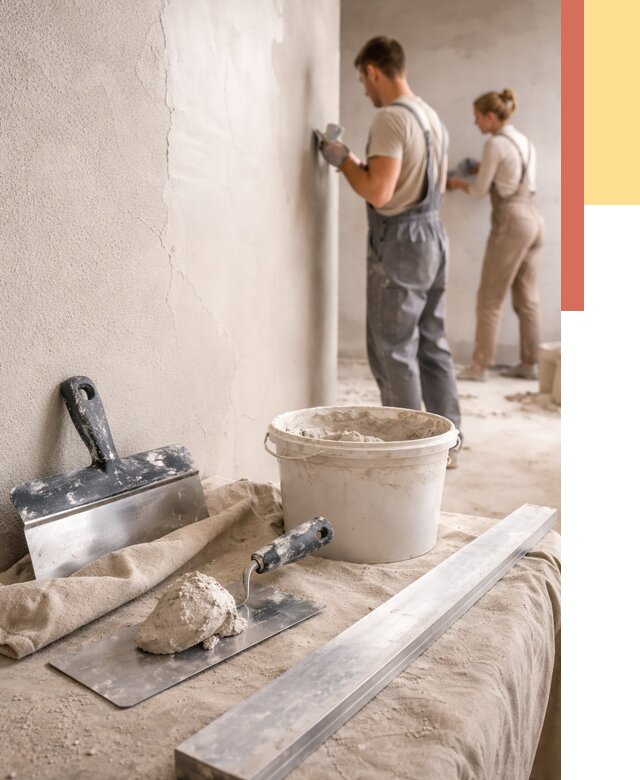 Штукатурка стен гипсовая в Кореновске от 4664 руб/м2 — быстро и недорого | ОТДЕЛОЧНИК-Кнв