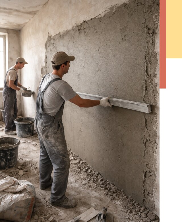 Цементная штукатурка стен в Кореновске от 4664 руб/м2 — быстро и недорого | ОТДЕЛОЧНИК-Кнв