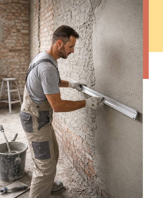 Штукатурка кирпичных стен в Кореновске от 4664 руб/м2 — быстро и недорого | ОТДЕЛОЧНИК-Кнв