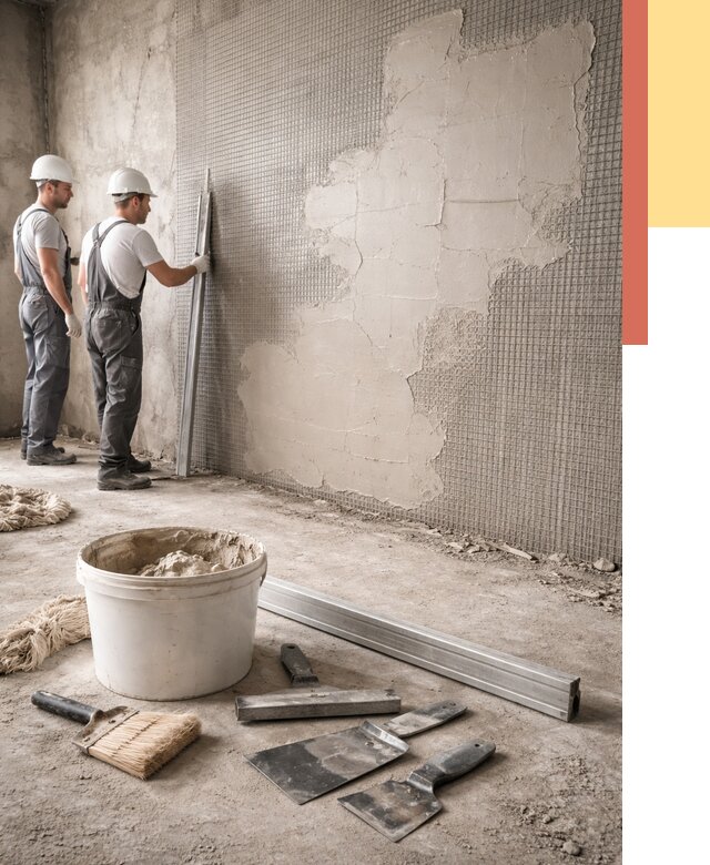 Штукатурка стен по сетке в Кореновске от 5700 руб./м2 — быстро и недорого | ОТДЕЛОЧНИК-Кнв