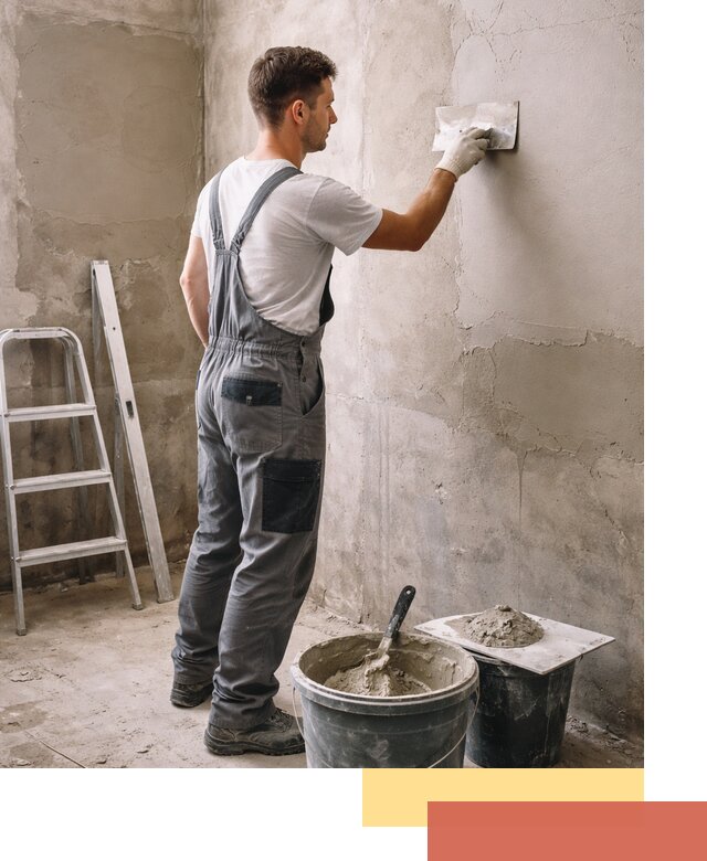 Штукатурка стен в ванной под ключ в Кореновске