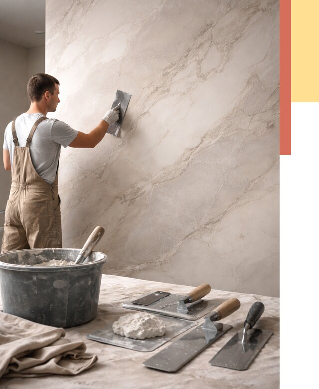 Декоративная штукатурка под мрамор в Кореновске от 2902 руб./м² — быстро и недорого | ОТДЕЛОЧНИК-Кнв