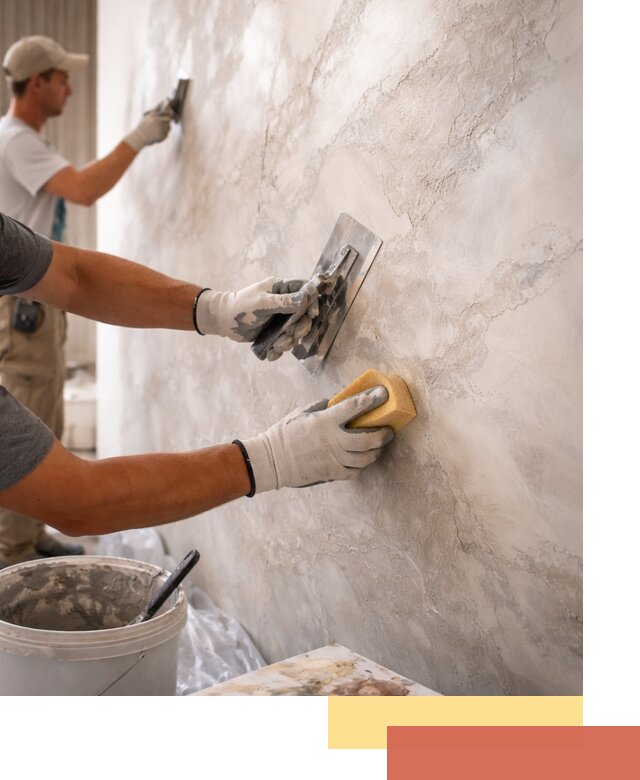 Декоративная штукатурка под мрамор в Кореновске для стен и потолков