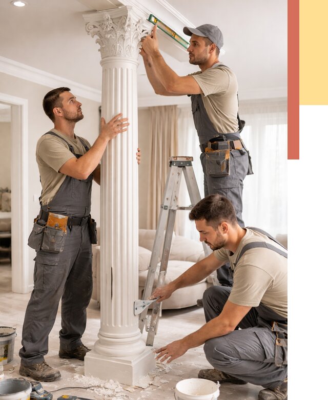 Установка декоративных колонн в Кореновске от 12437 руб. под ключ | ОТДЕЛОЧНИК-Кнв