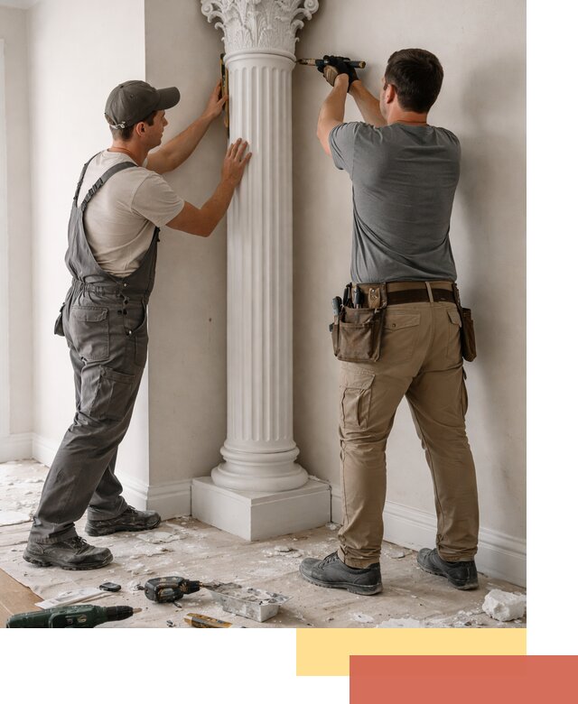 Установка декоративных колонн в Кореновске под ключ