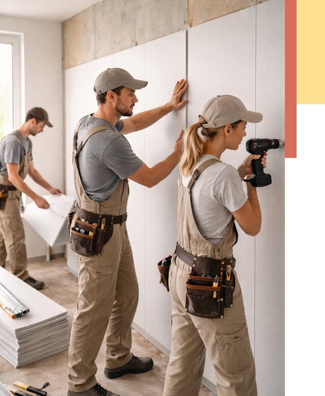 Монтаж ПВХ панелей на стены в Кореновске от 466 руб/м2 — быстро и недорого | ОТДЕЛОЧНИК-Кнв