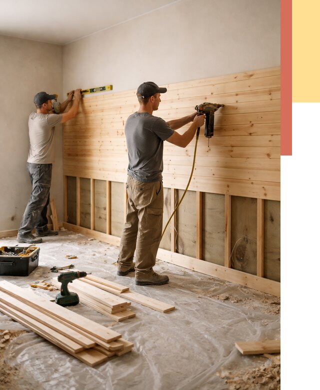 Монтаж деревянной вагонки на стены в Кореновске от 7773 руб. | Услуги монтажа вагонки | ОТДЕЛОЧНИК-Кнв