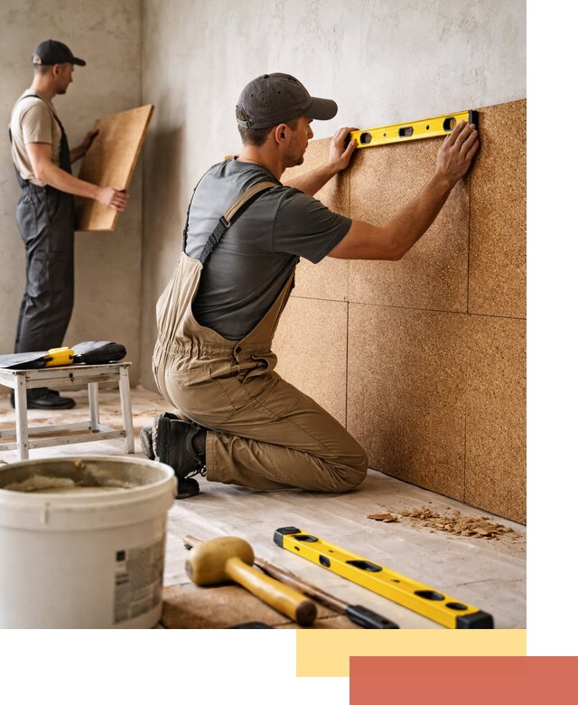 Монтаж пробковых панелей на стены в Кореновске быстро и качественно