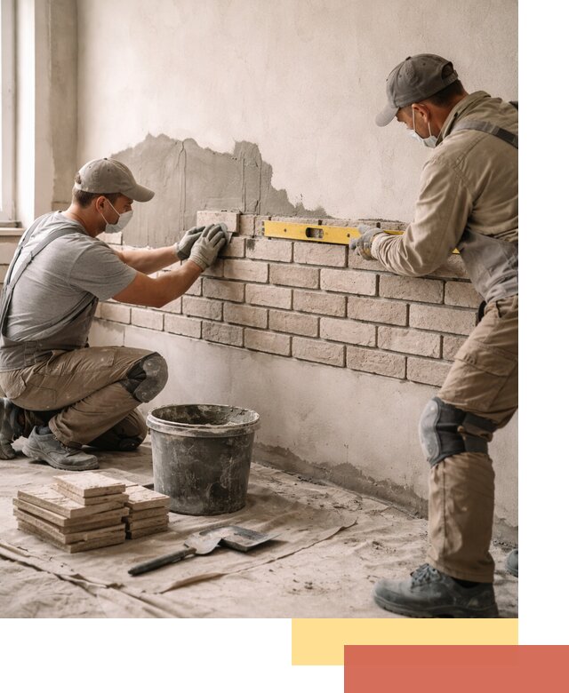 Монтаж декоративного кирпича профессионально в Кореновске