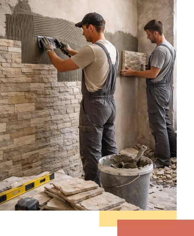 Монтаж искусственного камня в Кореновске — облицовка стен и фасадов