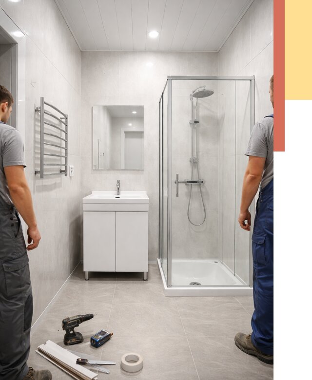 Отделка ванной комнаты панелями ПВХ в Кореновске от 4664 руб. за м2 | ОТДЕЛОЧНИК-Кнв