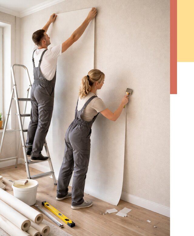 Поклейка флизелиновых обоев в Кореновске от 6218 руб. | Быстро и недорого — ОТДЕЛОЧНИК-Кнв