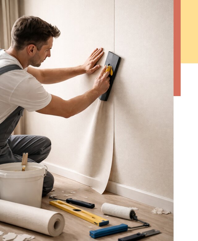 Поклейка виниловых обоев в Кореновске от 4664 руб. | Быстро и недорого — ОТДЕЛОЧНИК-Кнв