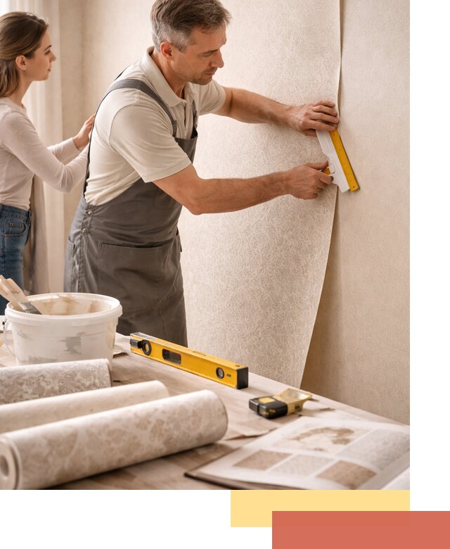 Поклейка обоев с подбором рисунка в Кореновске