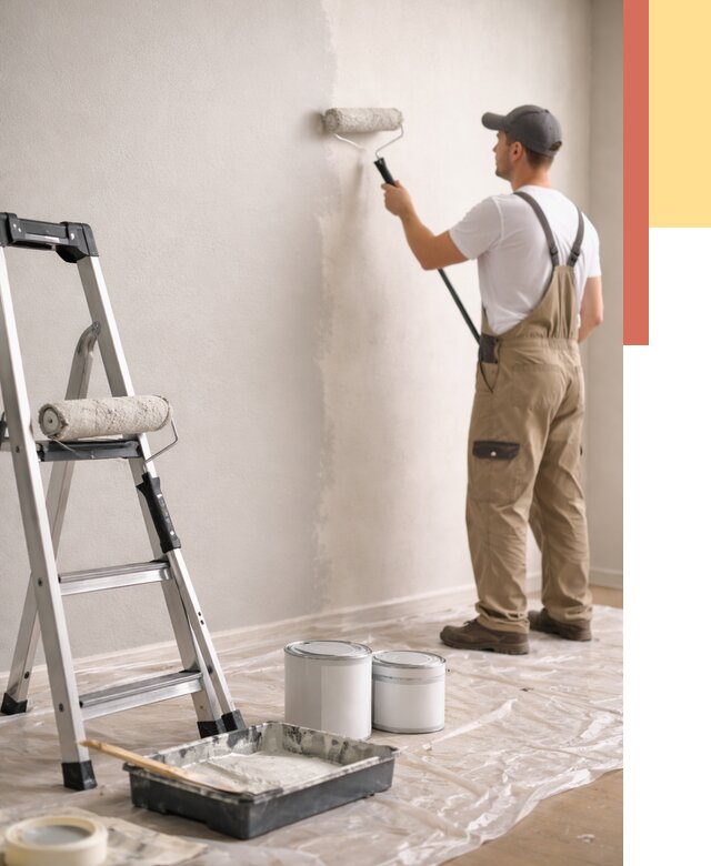 Покраска стен латексной краской в Кореновске от 4664 руб. за м2 | ОТДЕЛОЧНИК-Кнв