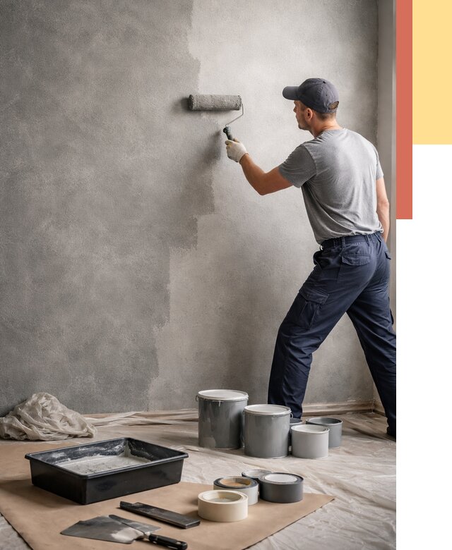 Покраска стен под бетон в Кореновске от 674 руб. за м2 — быстро и недорого | ОТДЕЛОЧНИК-Кнв