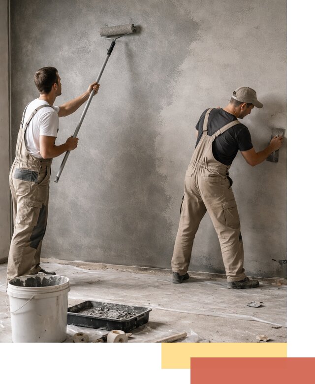 Покраска стен под бетон в Кореновске профессионально и недорого