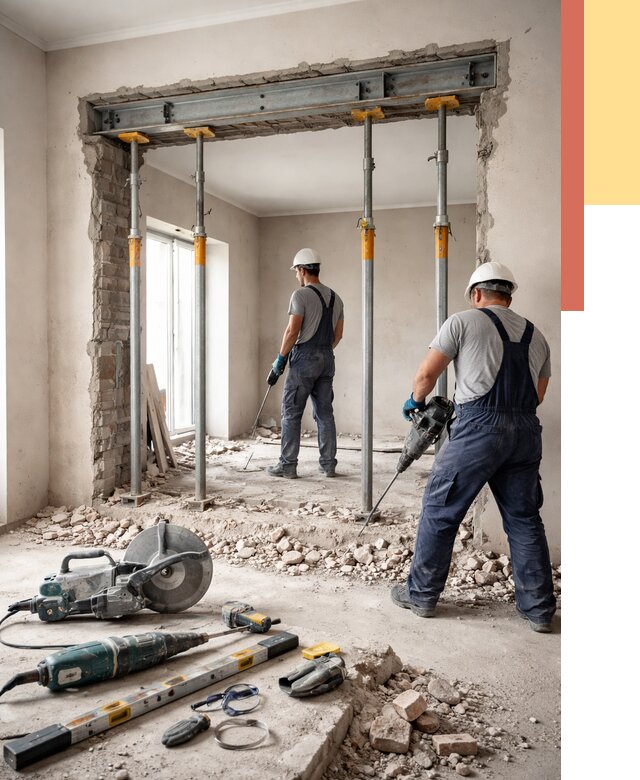 Прорезка проема в стене в Кореновске от 4664 руб. — быстро и недорого | ОТДЕЛОЧНИК-Кнв