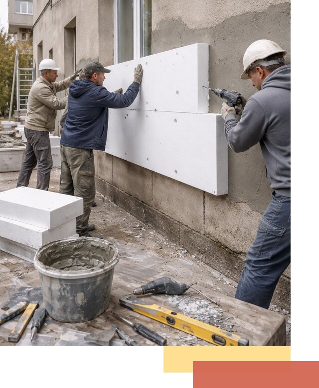 Утепление наружных стен пенопластом в Кореновске