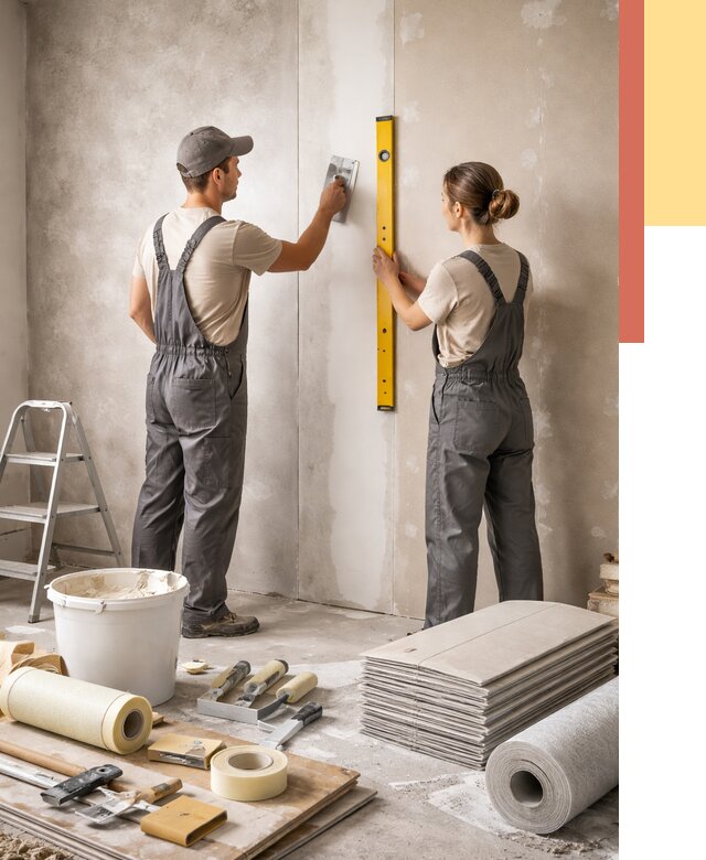 Отделка стен в Кореновске от 1555 руб/м² — недорого, быстро, под ключ | ОТДЕЛОЧНИК-Кнв