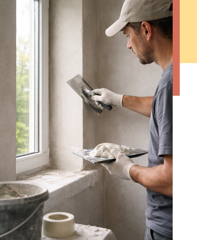 Штукатурка откосов в Кореновске от 4664 руб/м² — услуги и выравнивание под ключ | ОТДЕЛОЧНИК-Кнв