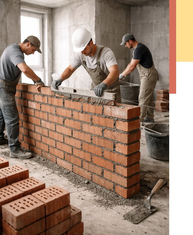 Кладка перегородок из кирпича в Кореновске от 3627 руб. за м² | ОТДЕЛОЧНИК-Кнв