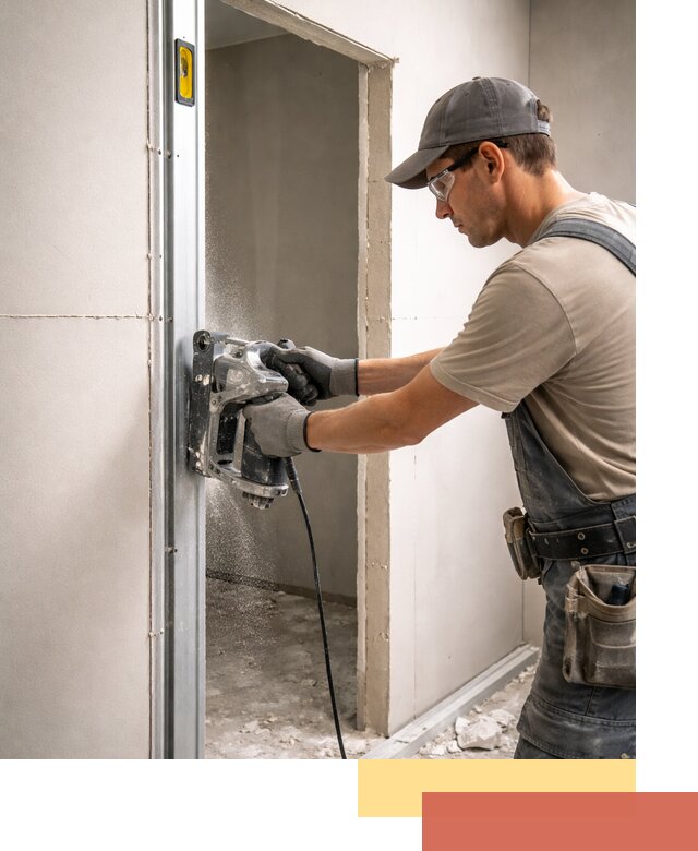 Устройство дверного проема в перегородке в Кореновске