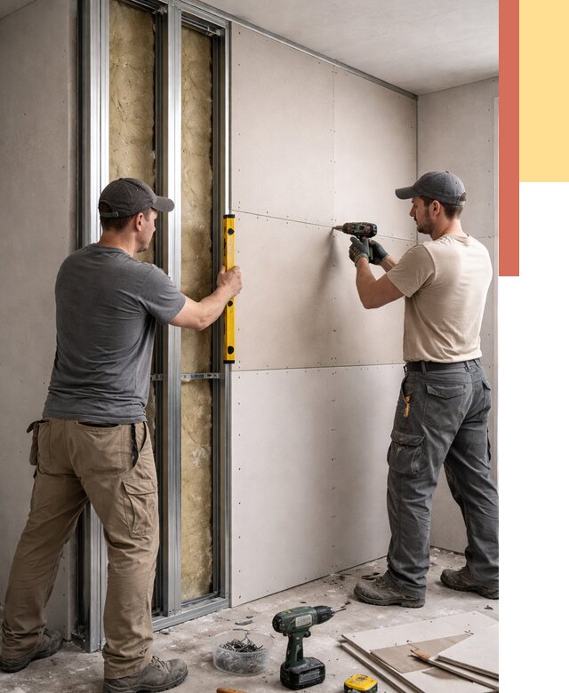 Монтаж двухслойной перегородки из гипсокартона в Кореновске от 1503 руб. | ОТДЕЛОЧНИК-Кнв