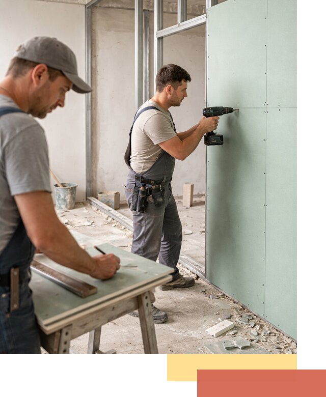 Перегородки из влагостойкого гипсокартона под ключ в Кореновске