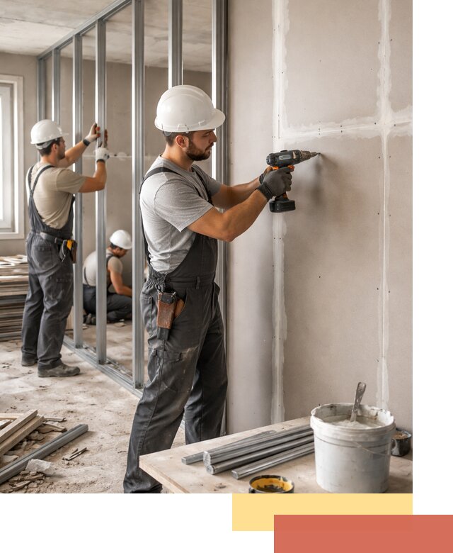 Перегородки из огнестойкого гипсокартона в Кореновске под ключ