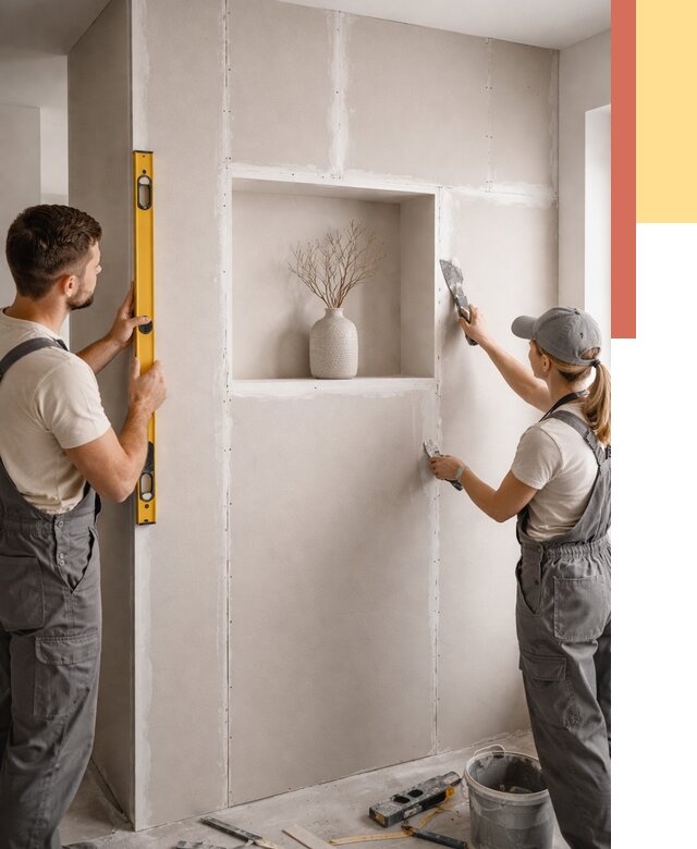 Перегородка из гипсокартона с нишей в Кореновске от 3368 руб. под ключ | ОТДЕЛОЧНИК-Кнв