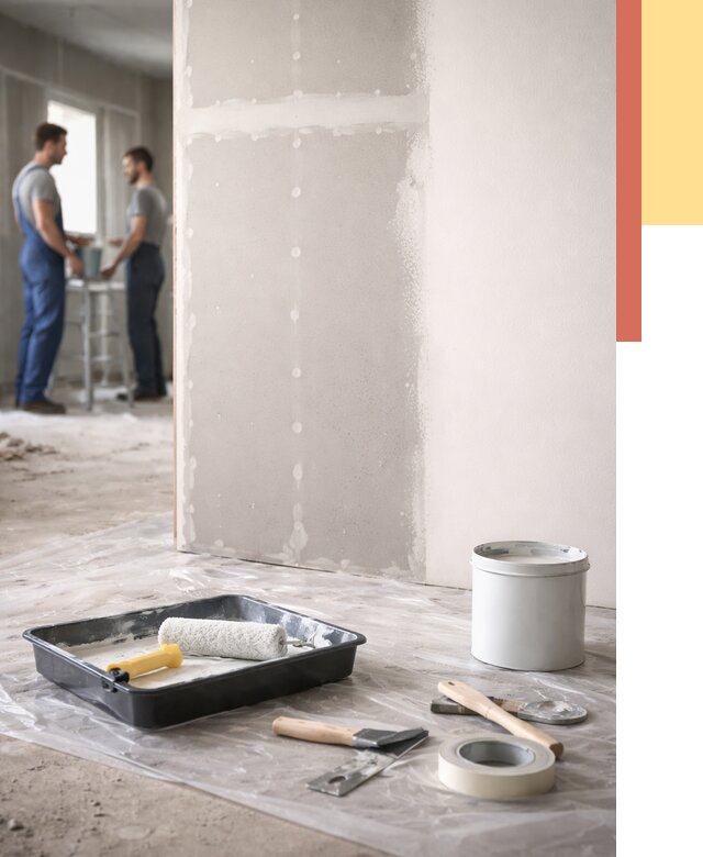 Покраска перегородок из гипсокартона в Кореновске от 4664 руб. под ключ | ОТДЕЛОЧНИК-Кнв