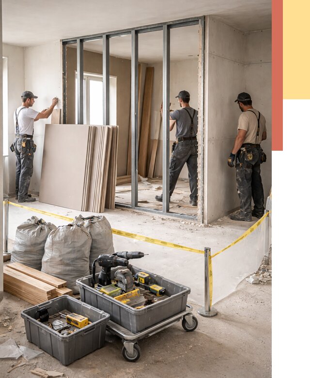 Перенос гипсокартонной перегородки в Кореновске под ключ от 4664 руб. | Демонтаж и монтаж – ОТДЕЛОЧНИК-Кнв