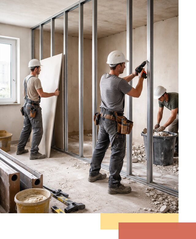 Перенос гипсокартонной перегородки в Кореновске профессионально и быстро