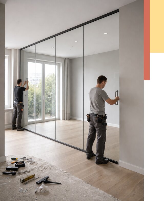 Изготовление стеклянных перегородок в Кореновске от 12800 руб. под ключ | ОТДЕЛОЧНИК-Кнв