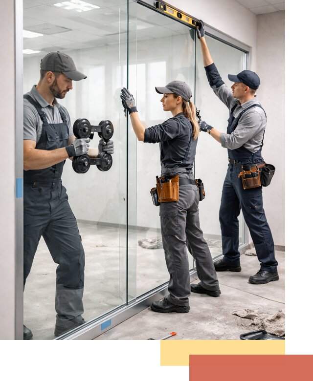 Профессиональный монтаж стеклянных перегородок в Кореновске