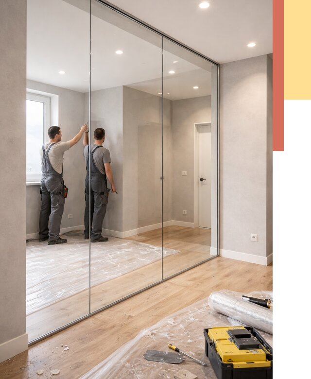 Безрамные стеклянные перегородки в Кореновске — монтаж от 9846 руб. | ОТДЕЛОЧНИК-Кнв