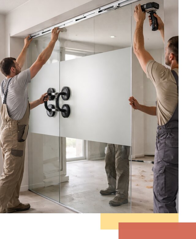 Матовые стеклянные перегородки под ключ в Кореновске