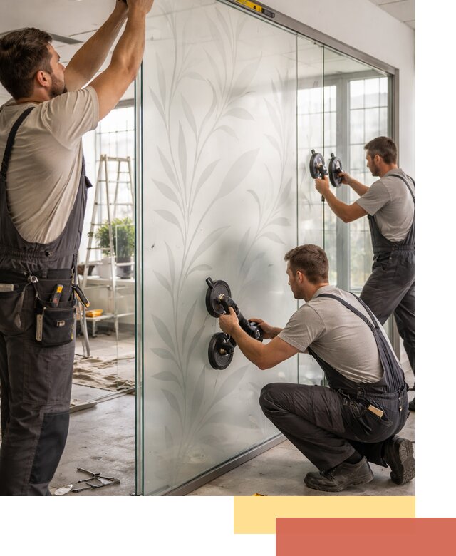 Стеклянные перегородки с рисунком на заказ в Кореновске