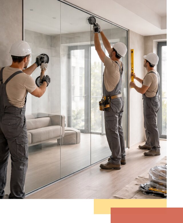 Перегородки из закаленного стекла в Кореновске для офисов и квартир