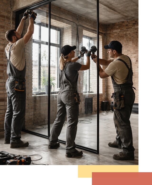 Стеклянные перегородки лофт — изготовление и монтаж в Кореновске