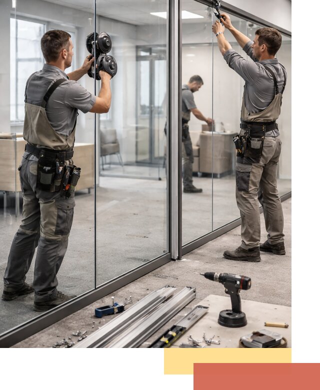 Стеклянные офисные перегородки под ключ в Кореновске